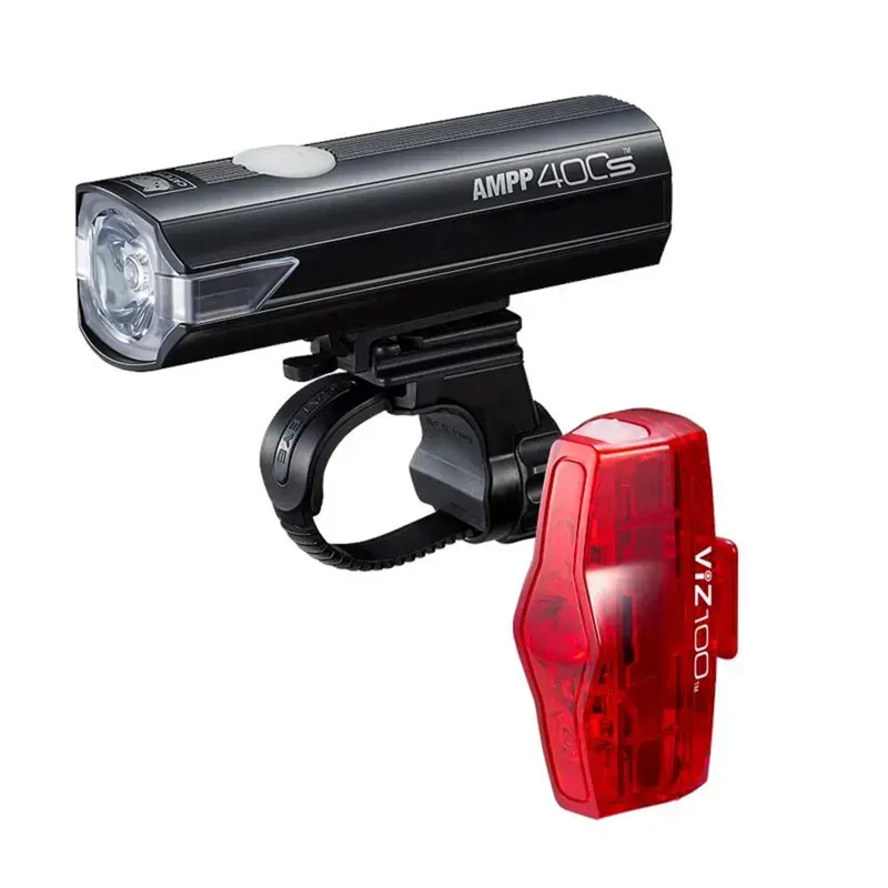 CatEye AMPP400S/ViZ100 Bike Light Set in Black