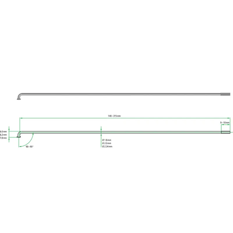 DT Swiss Champion 2x289mm Spokes in Black-1