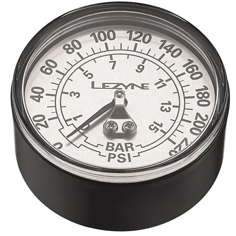 Lezyne Travel Floor Track Pump Replacement Gauge in Black